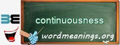 WordMeaning blackboard for continuousness